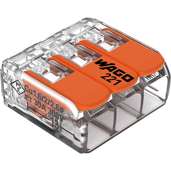 WAGO Compact-Verbindungsklemme 3-Leiter bis 6qmm 221-613